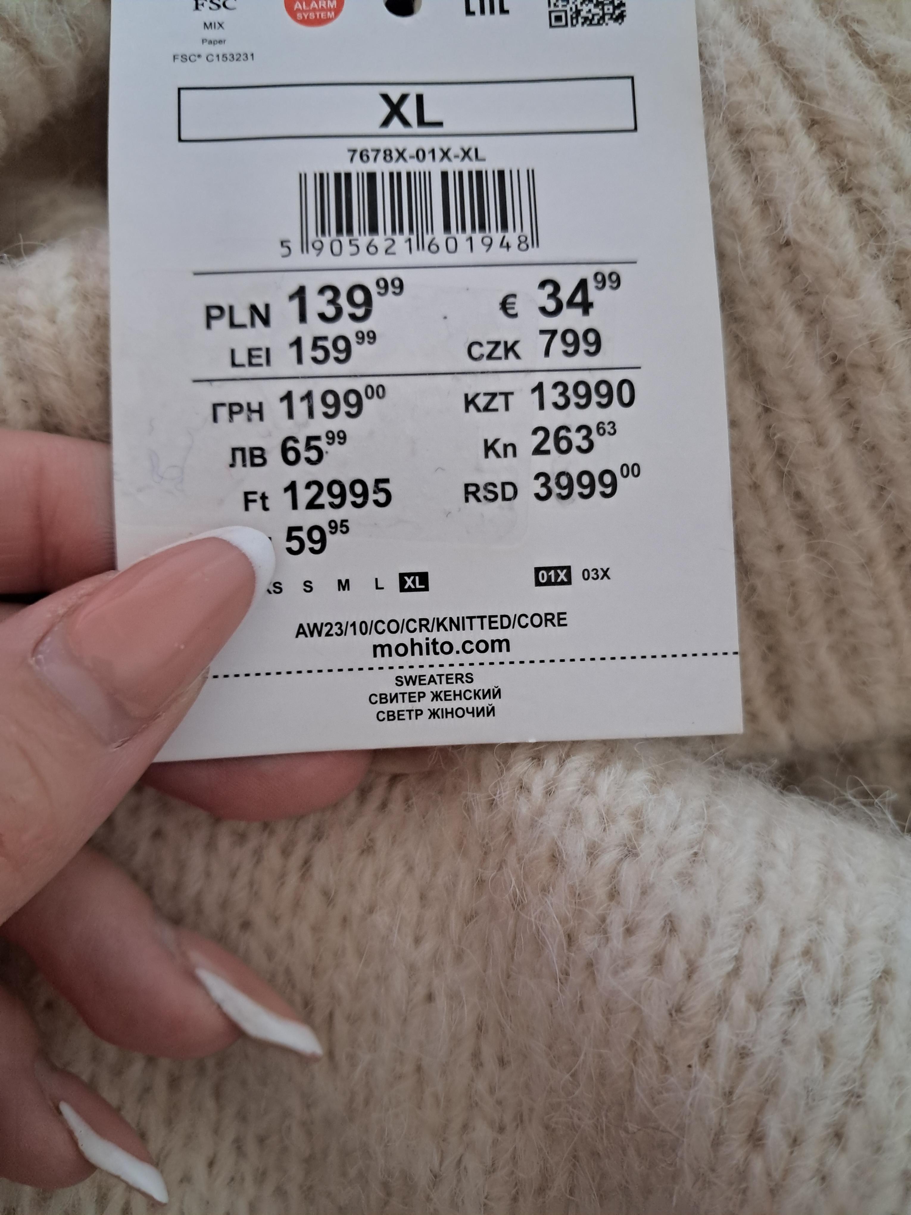 Beżowy sweter Mohito XL