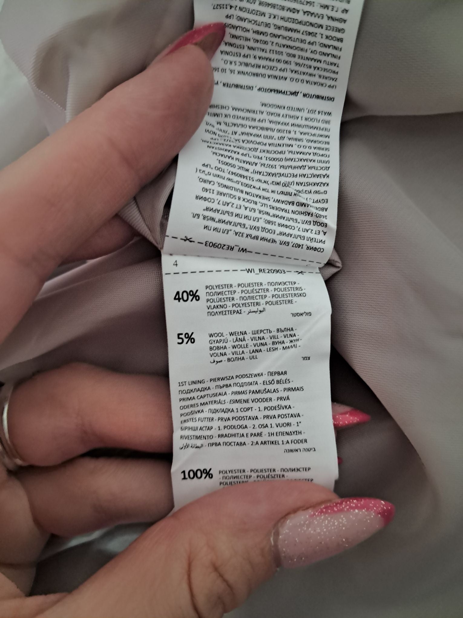 Płaszcz Dwurzędowy Reserved S - z Defektem (Przybrudzenie z Tyłu)